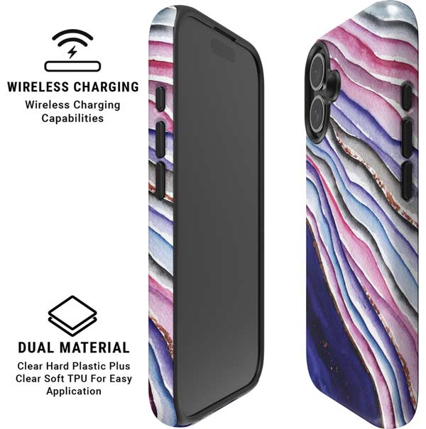 Violet Watercolor Geode iPhone 17 Magsafe Impact Case
