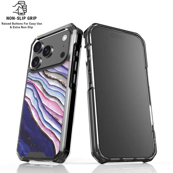 Violet Watercolor Geode iPhone 17 Pro Clear Case