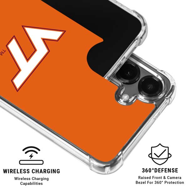 Virginia Tech University Orange Galaxy S26 Plus Clear Case