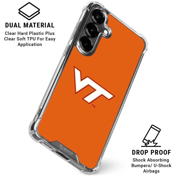 Virginia Tech University Orange Galaxy S26 Plus Clear Case