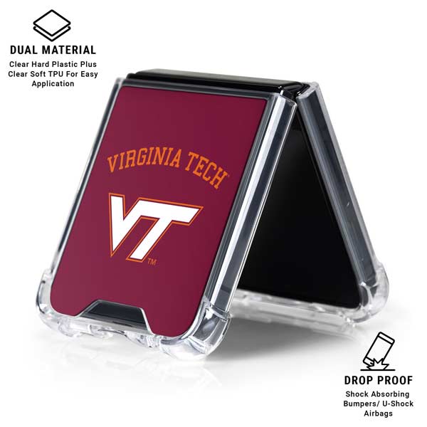 Virginia Tech University VT Galaxy Z Flip7 Clear Case