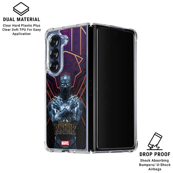 Marvel Black Panther Wakanda Salute Galaxy Z Fold7 Clear Case