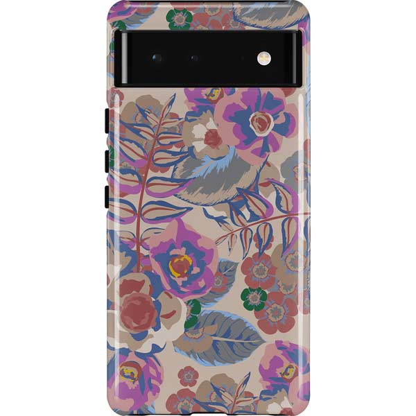Warm Taupe Floral Pixel Cases