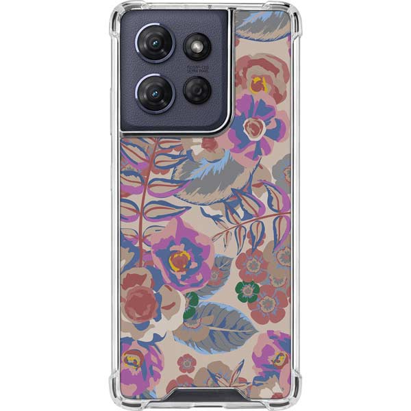 Warm Taupe Floral Moto G 5G (2025) Clear Case