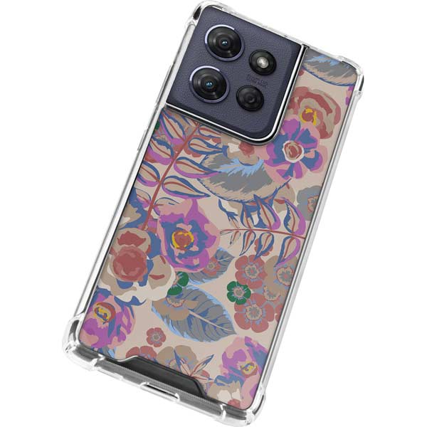 Warm Taupe Floral Moto G 5G (2025) Clear Case