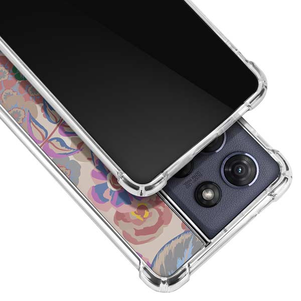 Warm Taupe Floral Moto G 5G (2025) Clear Case