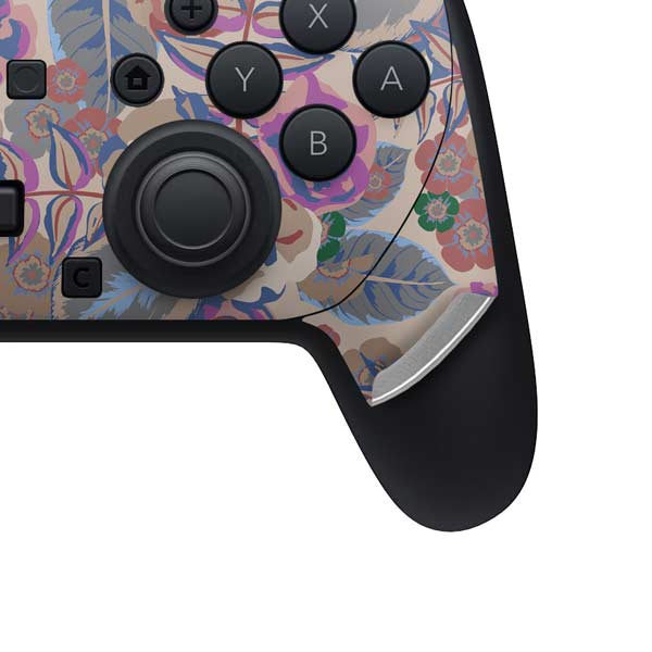 Warm Taupe Floral Nintendo Switch 2 (2025) Pro Controller Skin