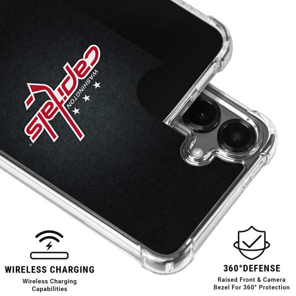 NHL Washington Capitals Black Background Galaxy S26 Plus Clear Case
