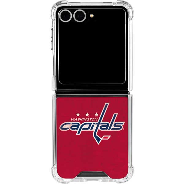 NHL Washington Capitals Distressed Galaxy Z Flip7 Clear Case