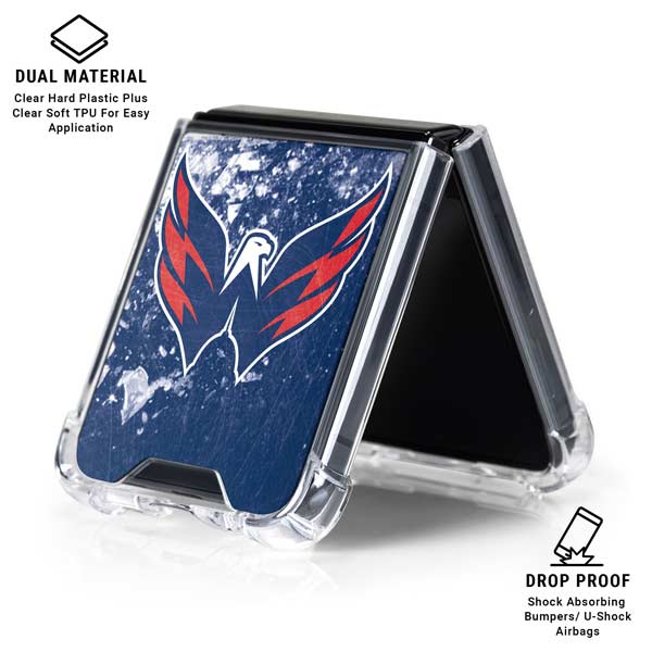 NHL Washington Capitals Frozen Galaxy Z Flip7 Clear Case