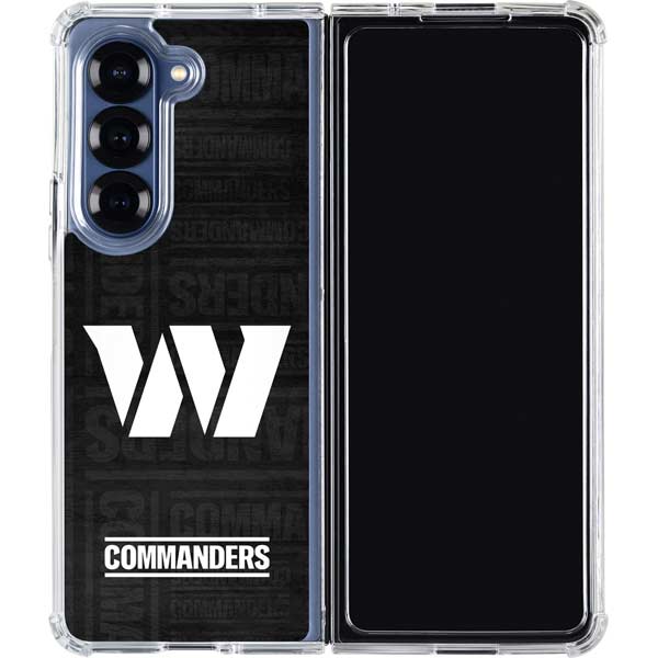 NFL Washington Commanders Black and White Galaxy Z Fold7 Clear Case