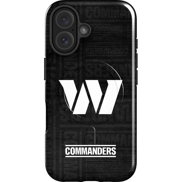 NFL Washington Commanders Black and White iPhone 16 Plus Magsafe Impact Case