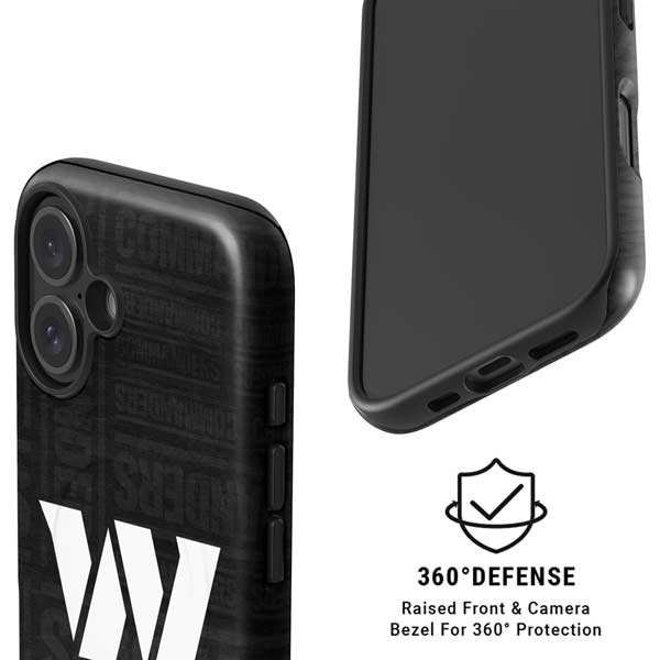 NFL Washington Commanders Black and White iPhone 16 Plus Magsafe Impact Case