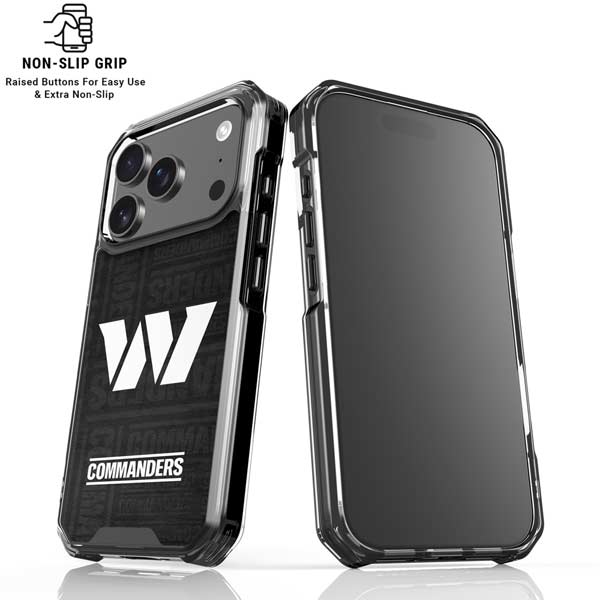 NFL Washington Commanders Black and White iPhone 17 Pro Clear Case