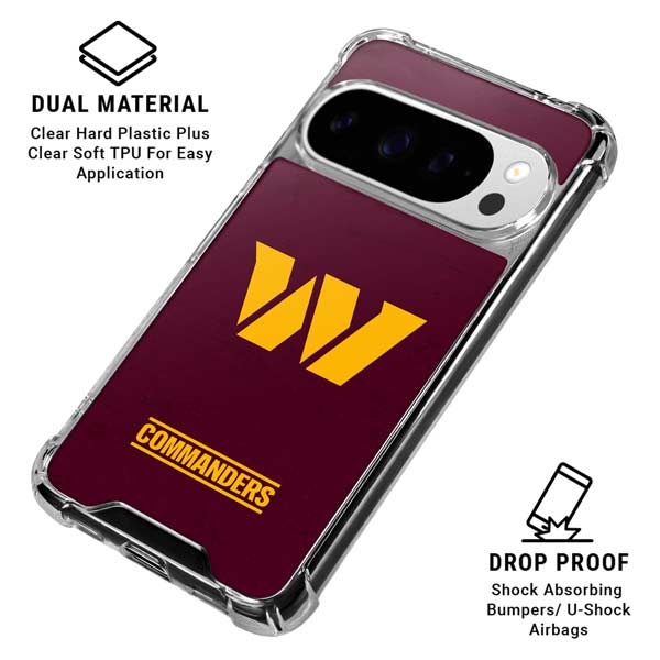 NFL Washington Commanders Distressed Google Pixel 10 Pro XL Clear Case