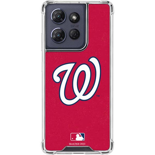 MLB Washington Nationals - Solid Distressed Moto G 5G (2025) Clear Case