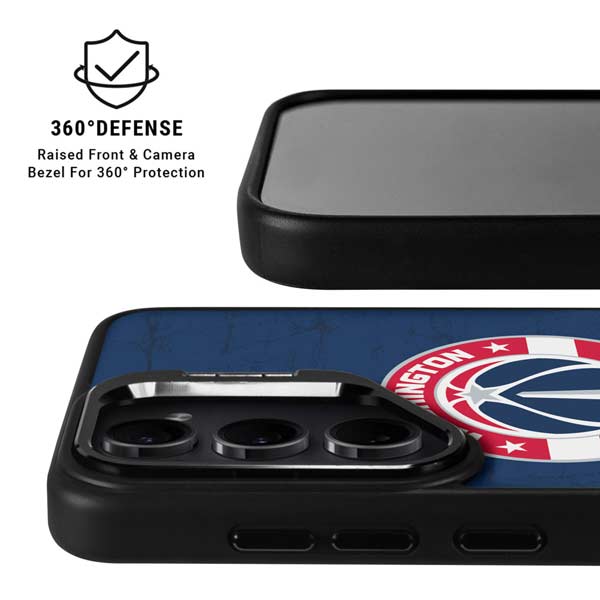 NBA Washington Wizards Blue Distressed Galaxy S26 Plus Kickstand Case