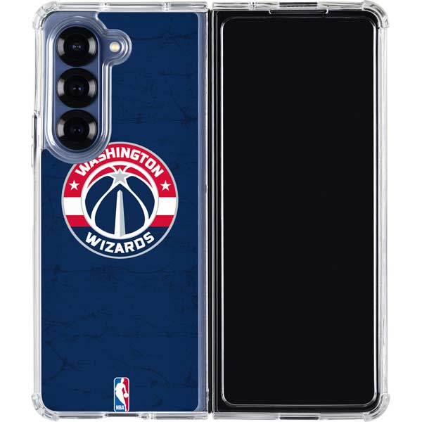 NBA Washington Wizards Blue Distressed Galaxy Z Fold7 Clear Case