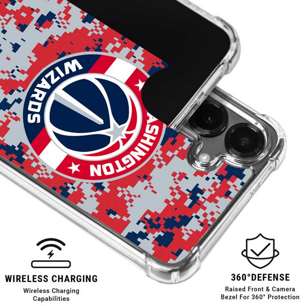 NBA Washington Wizards Camo Digi Galaxy S26 Clear Case