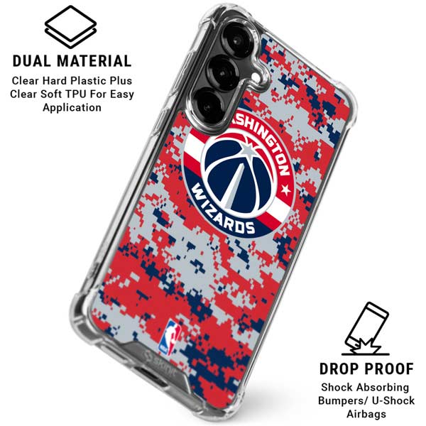 NBA Washington Wizards Camo Digi Galaxy S26 Clear Case