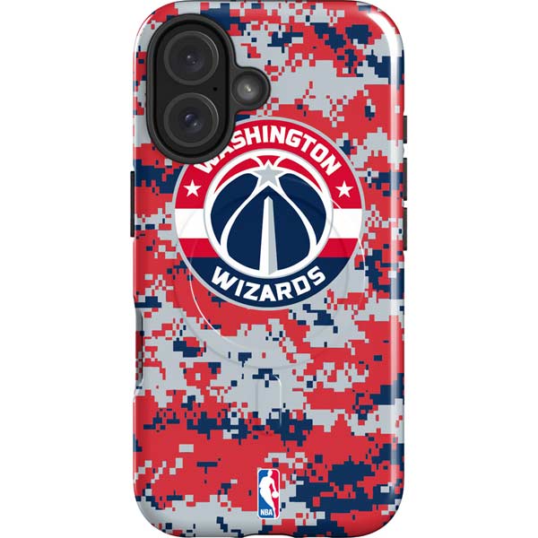 NBA Washington Wizards Camo Digi iPhone 16 Magsafe Impact Case