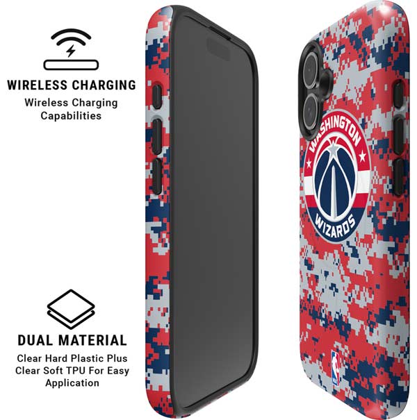 NBA Washington Wizards Camo Digi iPhone 16 Magsafe Impact Case