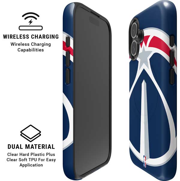 NBA Washington Wizards Large Logo iPhone 16 Magsafe Impact Case