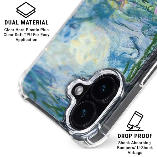 Waterlilies, 1916-19 by Monet iPhone 16 Plus Clear Case