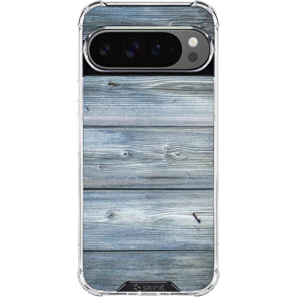 Weathered Blue Wood Google Pixel 10 Pro Clear Case