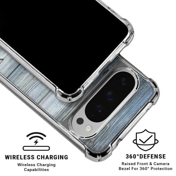 Weathered Blue Wood Google Pixel 10 Pro Clear Case