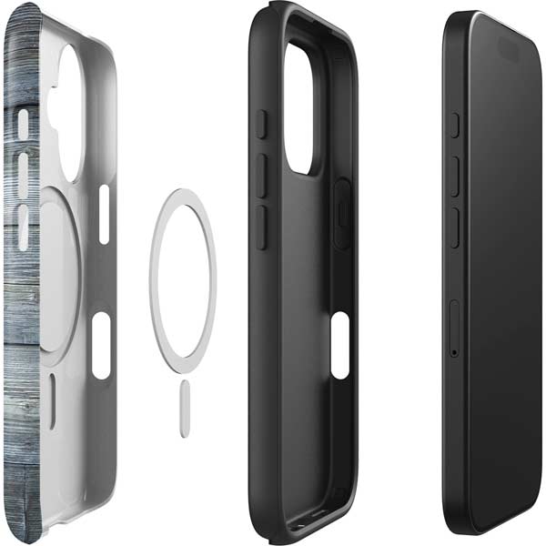 Weathered Blue Wood iPhone 16 Magsafe Impact Case