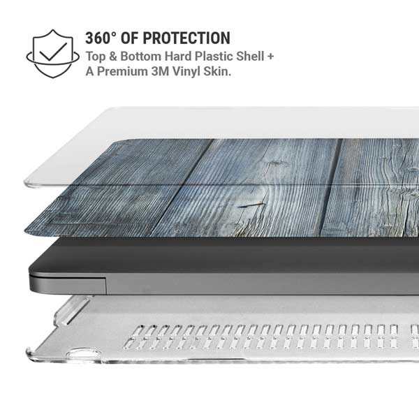 Weathered Blue Wood MacBook Pro 14in (2021-24) Case plus Skin