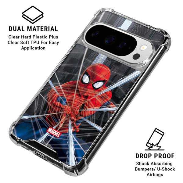 Marvel Spiderman Web Throw Google Pixel 10 Pro Clear Case