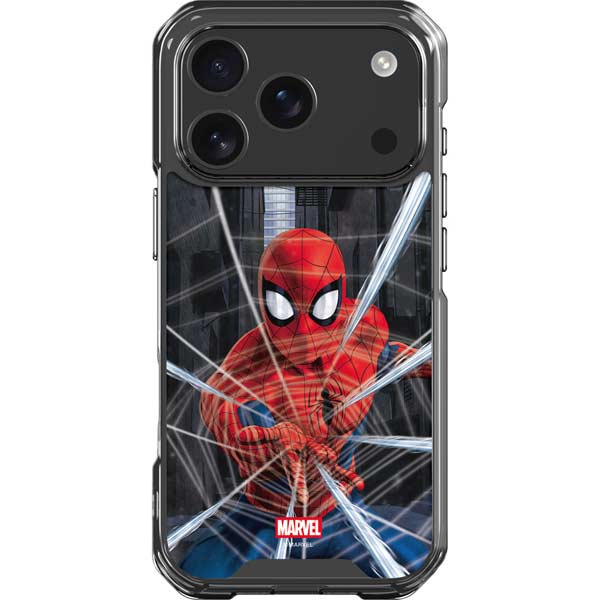 Marvel Spiderman Web Throw iPhone 17 Pro Clear Case