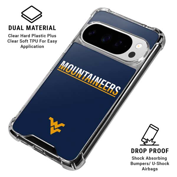 West Virginia University Blue Wood Floor Google Pixel 10 Pro Clear Case