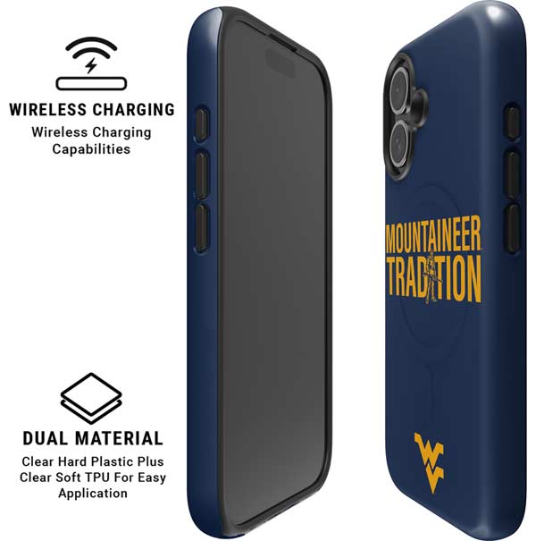 West Virginia University Climb Higher iPhone 16 Magsafe Impact Case