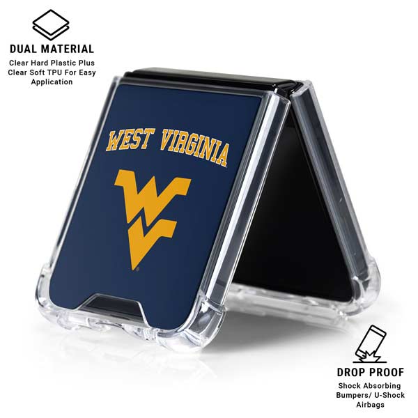 West Virginia University Est 1867 Galaxy Z Flip7 Clear Case