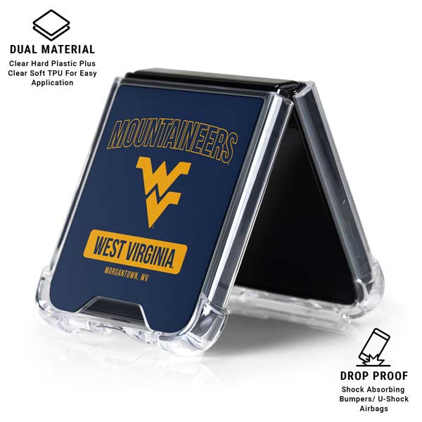 West Virginia University Mountaineers Logo Galaxy Z Flip7 Clear Case