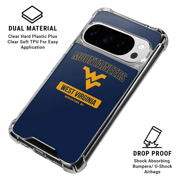West Virginia University Mountaineers Logo Google Pixel 10 Pro Clear Case