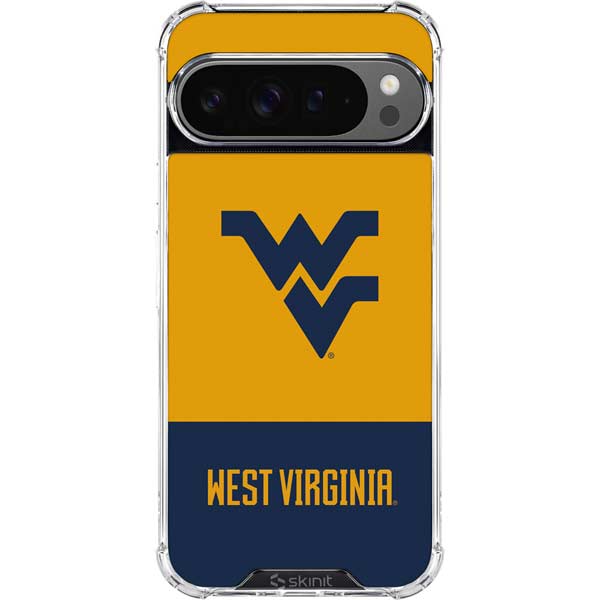 West Virginia University WV Yello split Google Pixel 10 Pro Clear Case