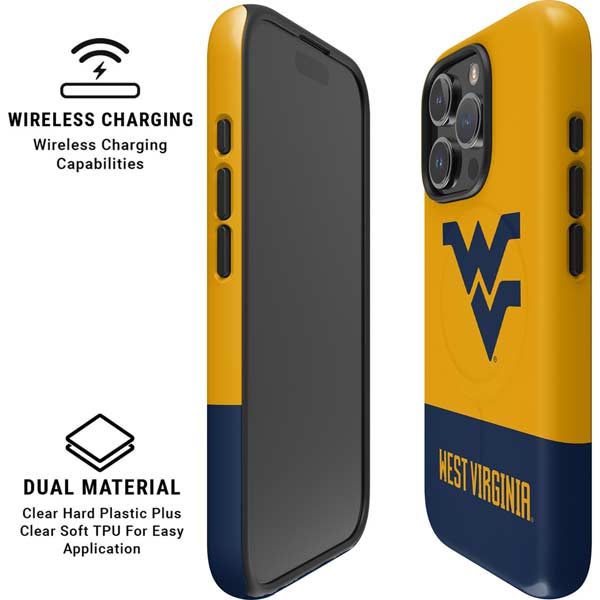 West Virginia University WV Yello split iPhone 16 Pro Max Magsafe Impact Case