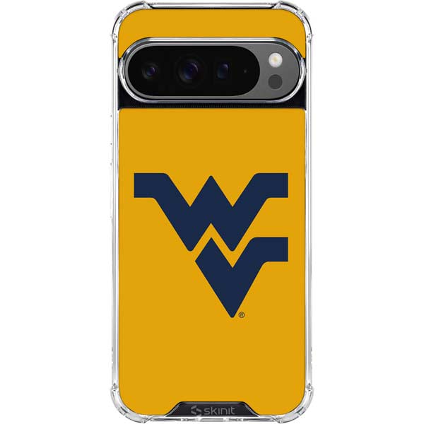 West Virginia University Yellow Background Google Pixel 10 Pro Clear Case