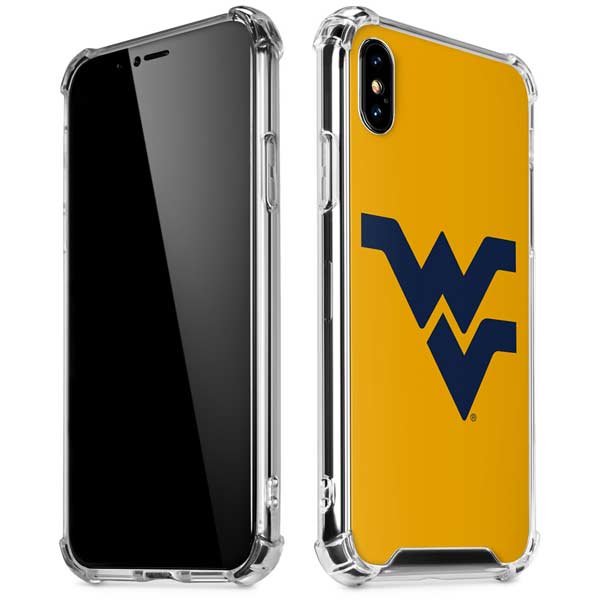 West Virginia University Yellow Background iPhone X/XS Clear Case