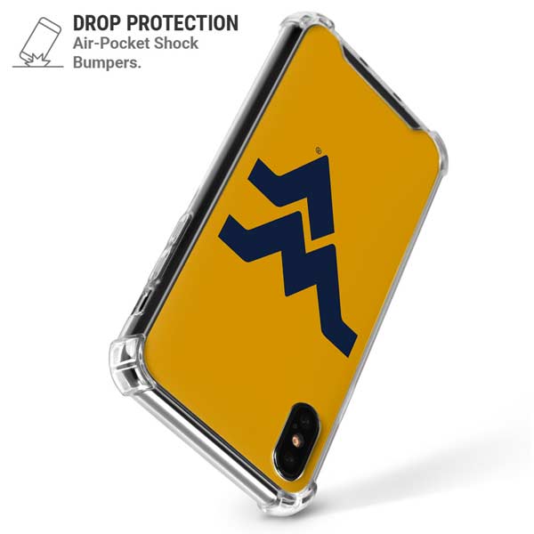 West Virginia University Yellow Background iPhone X/XS Clear Case