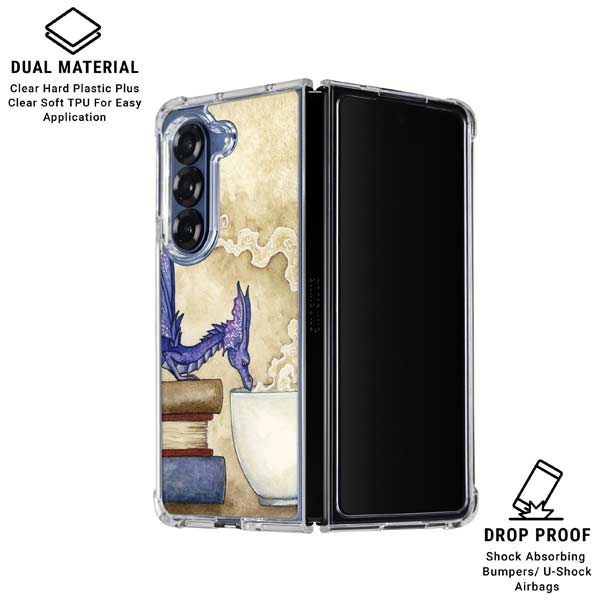 Whats in Here Coffee Dragon by Amy Brown Galaxy Z Fold7 Clear Case