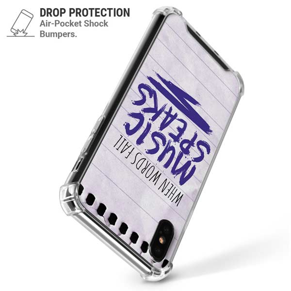 When Words Fail Music Speaks iPhone X/XS Clear Case