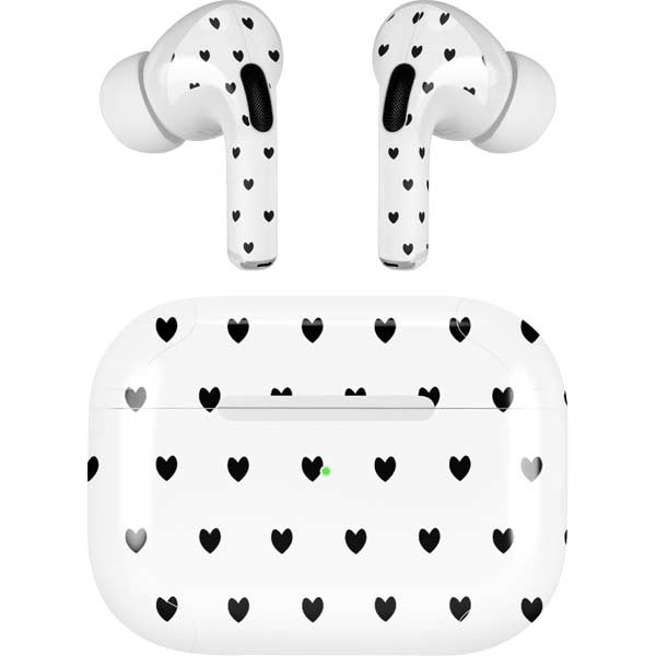 White and Black Hearts AirPods Skins