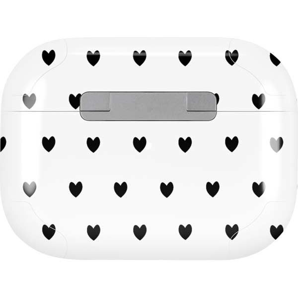 White and Black Hearts AirPods Skins