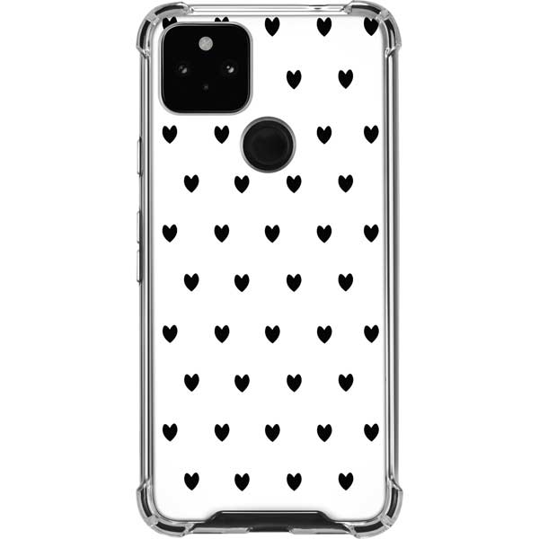 White and Black Hearts Pixel Cases