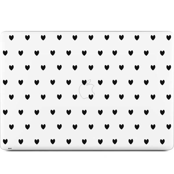 White and Black Hearts MacBook Skins